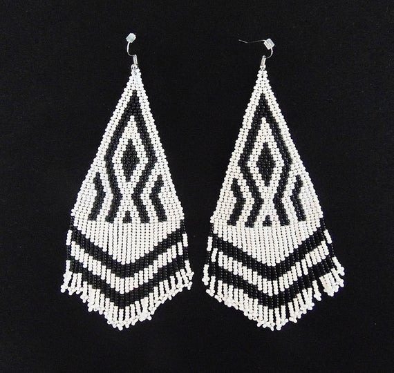 Thread and bead work used in earrings 